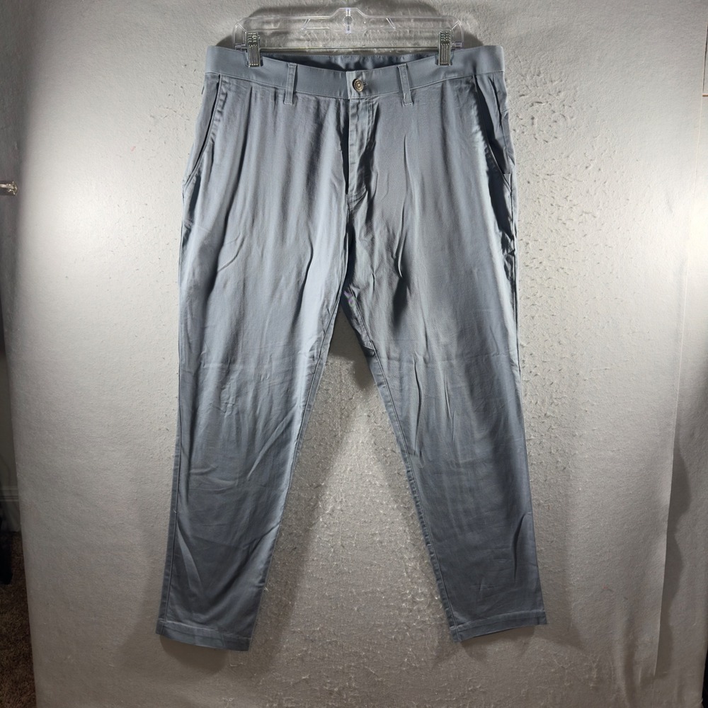 2315 | Fabletics High Side Chino Slim Fit Stretch Pants Gray Mens 36x32
